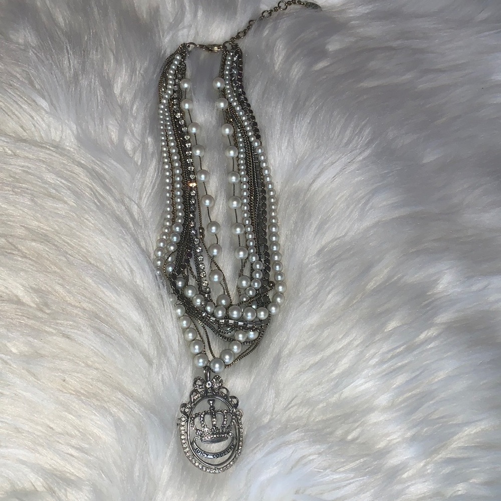 Y2K Juicy Couture Multi-Chain Crown Necklace
